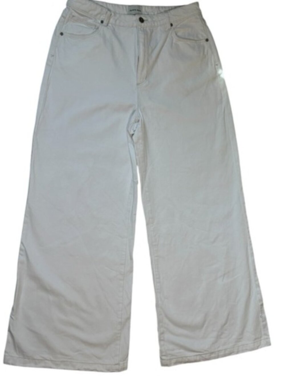 Abrand White Barrel Leg Jeans Womens Size 33 High Rise Full Length Denim